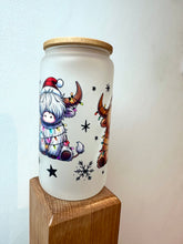 Load image into Gallery viewer, Highland Cow Christmas Libby Glass Can