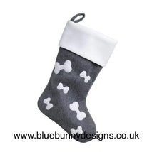 Load image into Gallery viewer, Personalised Deluxe Plush Charcoal Christmas Stocking