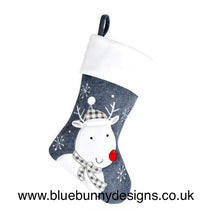 Load image into Gallery viewer, Personalised Deluxe Plush Charcoal Christmas Stocking
