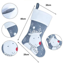 Load image into Gallery viewer, Personalised Deluxe Plush Charcoal Christmas Stocking