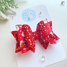 Load image into Gallery viewer, Santa Glitter Bow