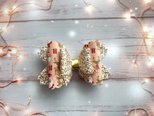 Load image into Gallery viewer, Gold Santa Bow