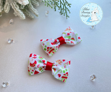 Load image into Gallery viewer, Christmas Pigtail Bows (set of 2 bows)