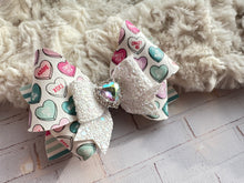 Load image into Gallery viewer, Flutterby Candy Hearts Bow