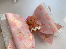 Load image into Gallery viewer, Pink Gingerbread Delight Bow