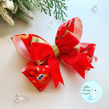 Load image into Gallery viewer, Reindeer Ribbon Bow