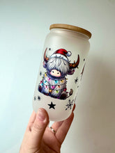 Load image into Gallery viewer, Highland Cow Christmas Libby Glass Can
