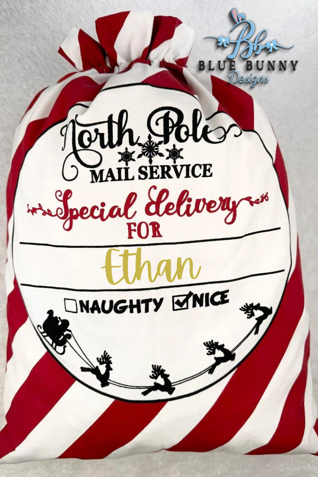 Candy Cane Santa Sack
