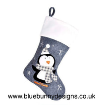Load image into Gallery viewer, Personalised Deluxe Plush Charcoal Christmas Stocking
