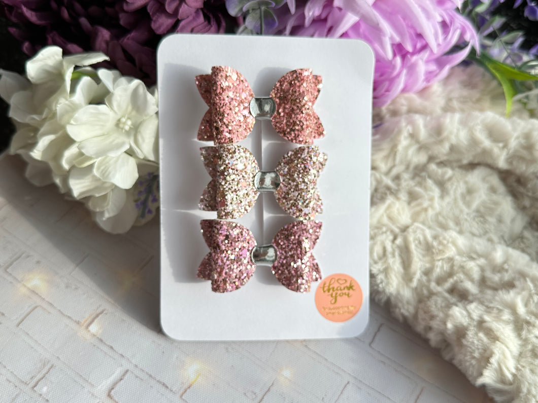 Pink and Lilac Bow Set