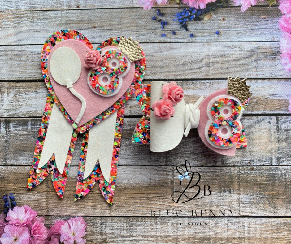 Heart Rosette and Bow Set