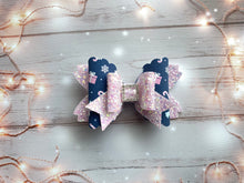 Load image into Gallery viewer, Navy and Pink Fairy Bow
