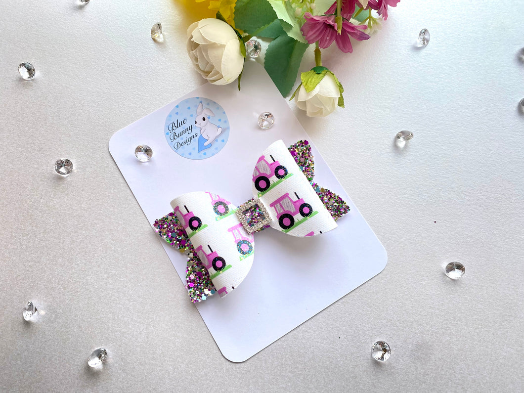 Pink Tractor Bow