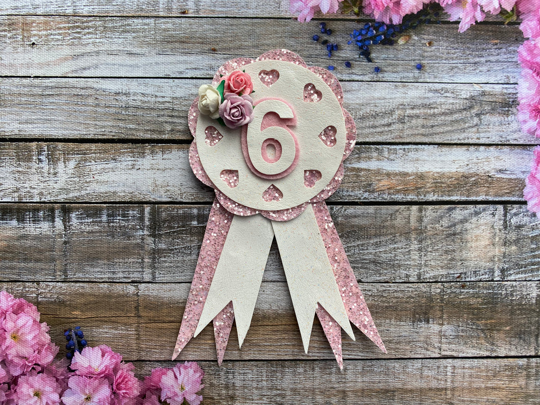 Little Hearts Birthday Rosette Badge