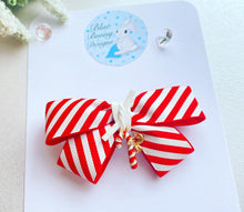 Load image into Gallery viewer, Candy Cane Ribbon Bow
