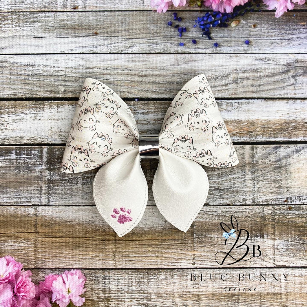 Kitten Paw Print Bow