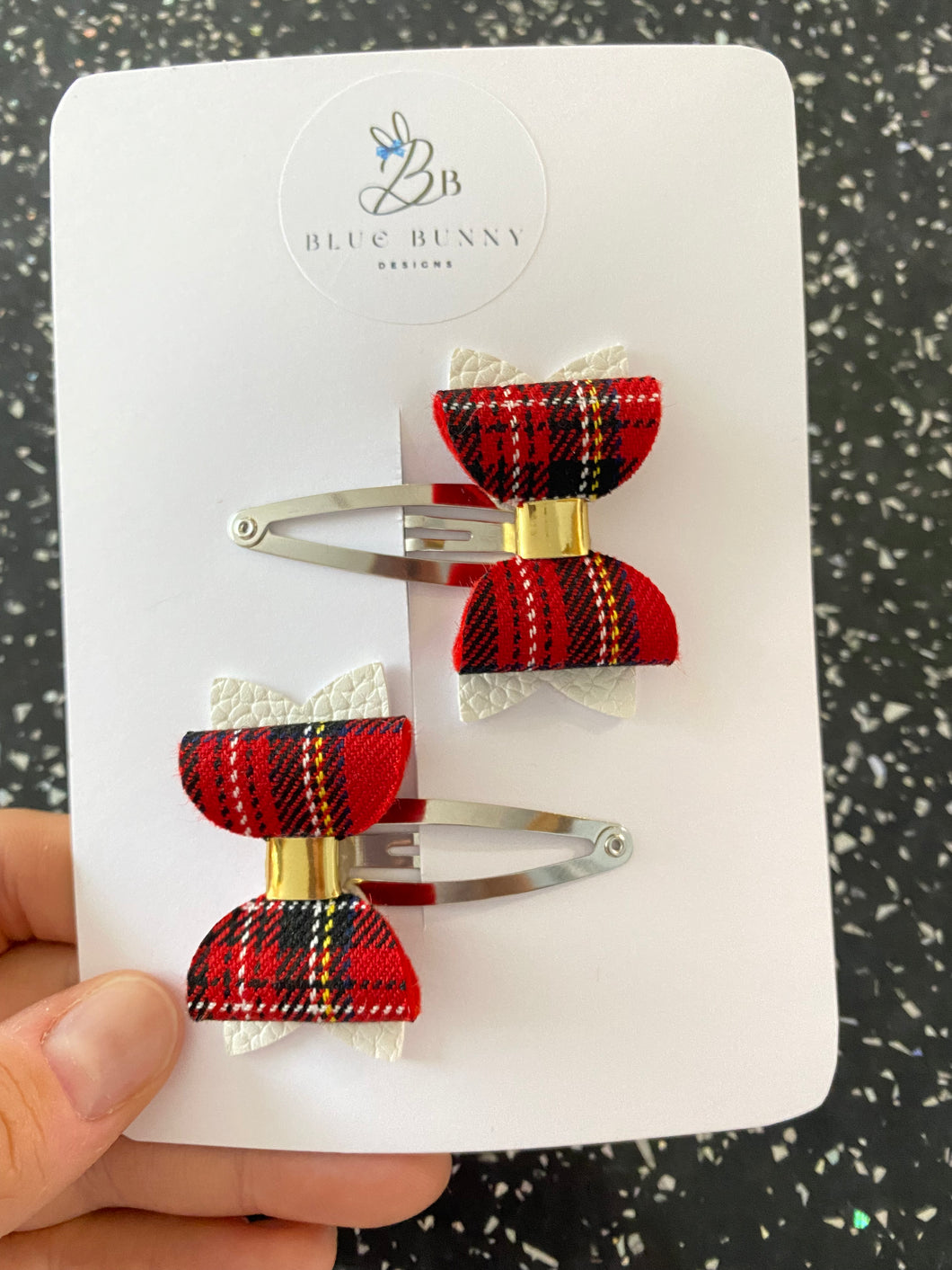 Tartan Bow Snap Clip