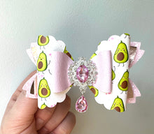 Load image into Gallery viewer, Cute Pink Avocado Bow
