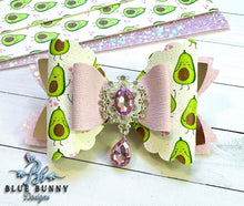 Load image into Gallery viewer, Cute Pink Avocado Bow
